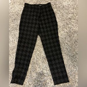 Ann Taylor black houndstooth straight leg pants 0